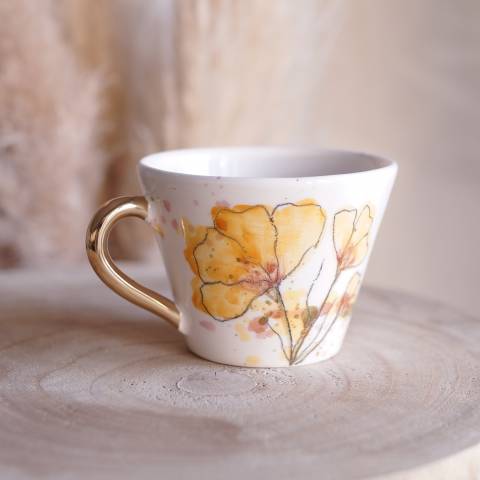 Yellow Poppy coffee cup