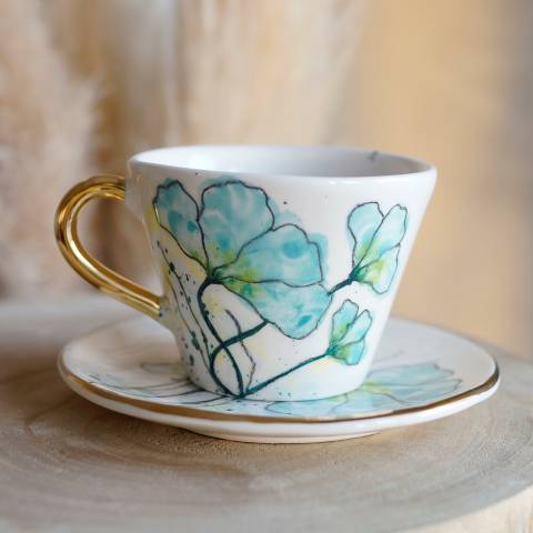 Blue Poppy coffee cup&saucer