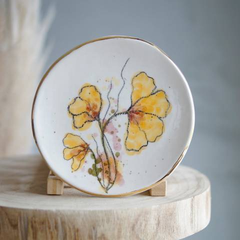 Yellow Poppy medium plate 