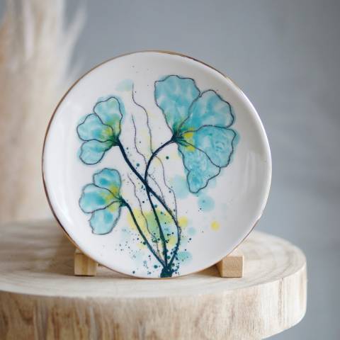 Blue Poppy medium plate 