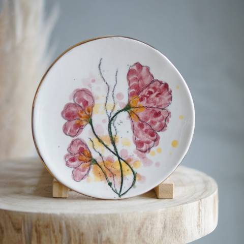 Pink Poppy medium plate 