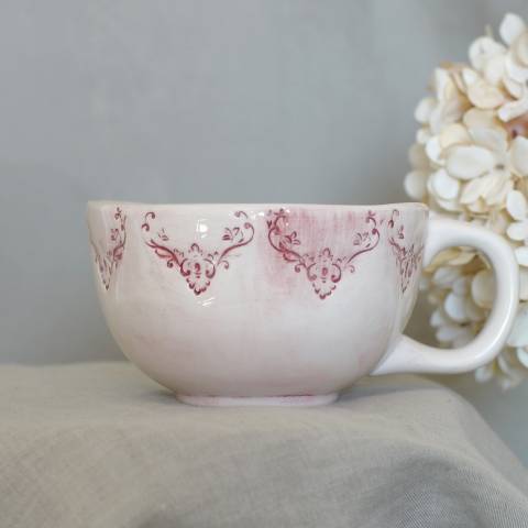 Pink lace tea cup